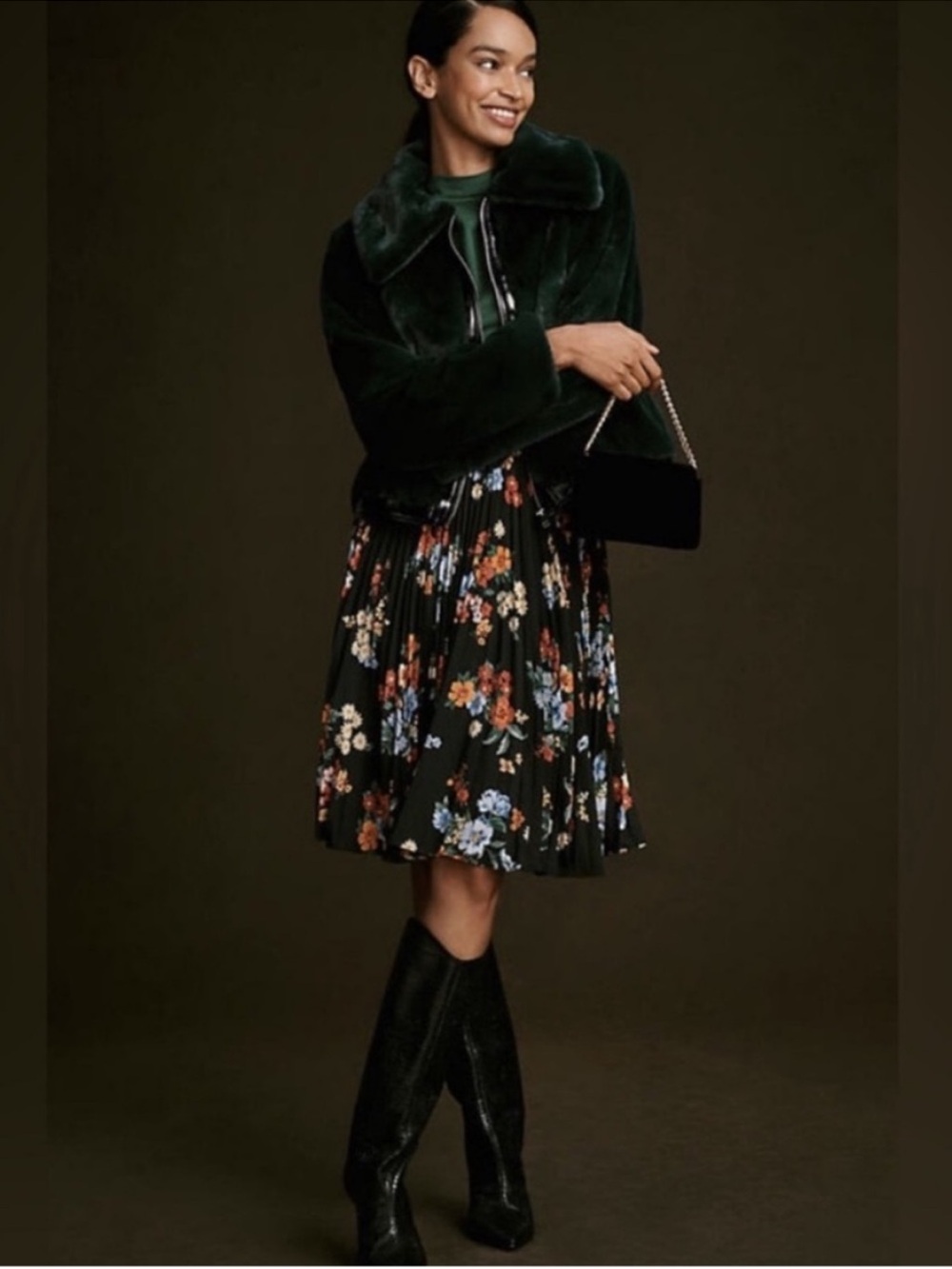 Anthropologie Maeve The Valerie Pleated Floral Skirt